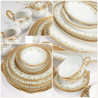 An A Lanternier Limoges porcelain service Late 19th early 20th
