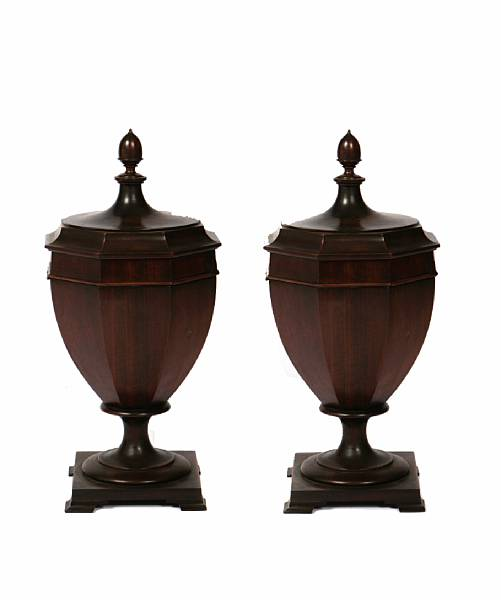 A pair of English knife boxes height 25in width 11
