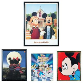 A Group of Four Mickey Mouse Related Framed Decorative Works