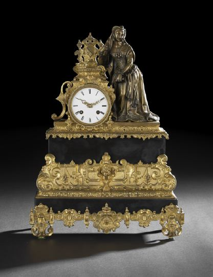 Good Napoleon III Catherine de Medici Mantel Clock third quarter