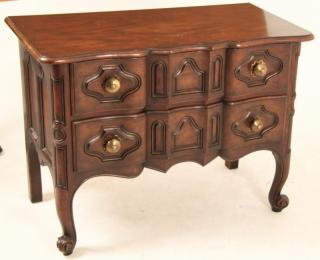 PROVINCIAL LOUIS XV STYLE WALNUT COMMODE BY BAKER FURNITURE PROVINCIAL