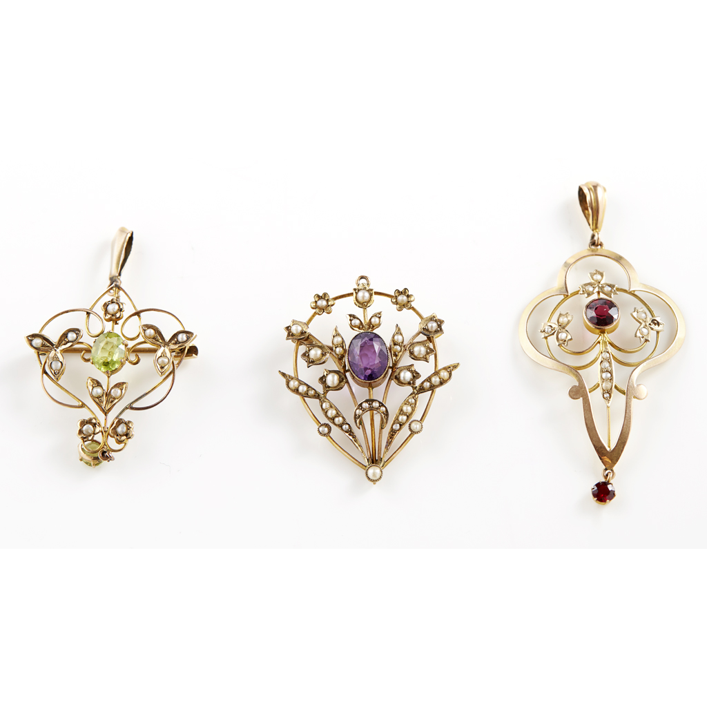 A collection of early 20th century seed pearl and gem