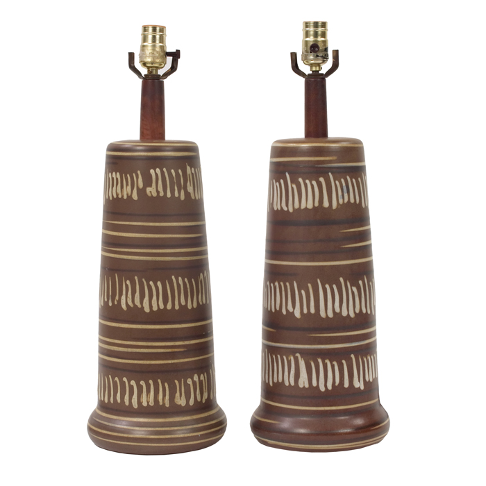 Gordon and Jane Martz table lamps pair for Marshall Studios
