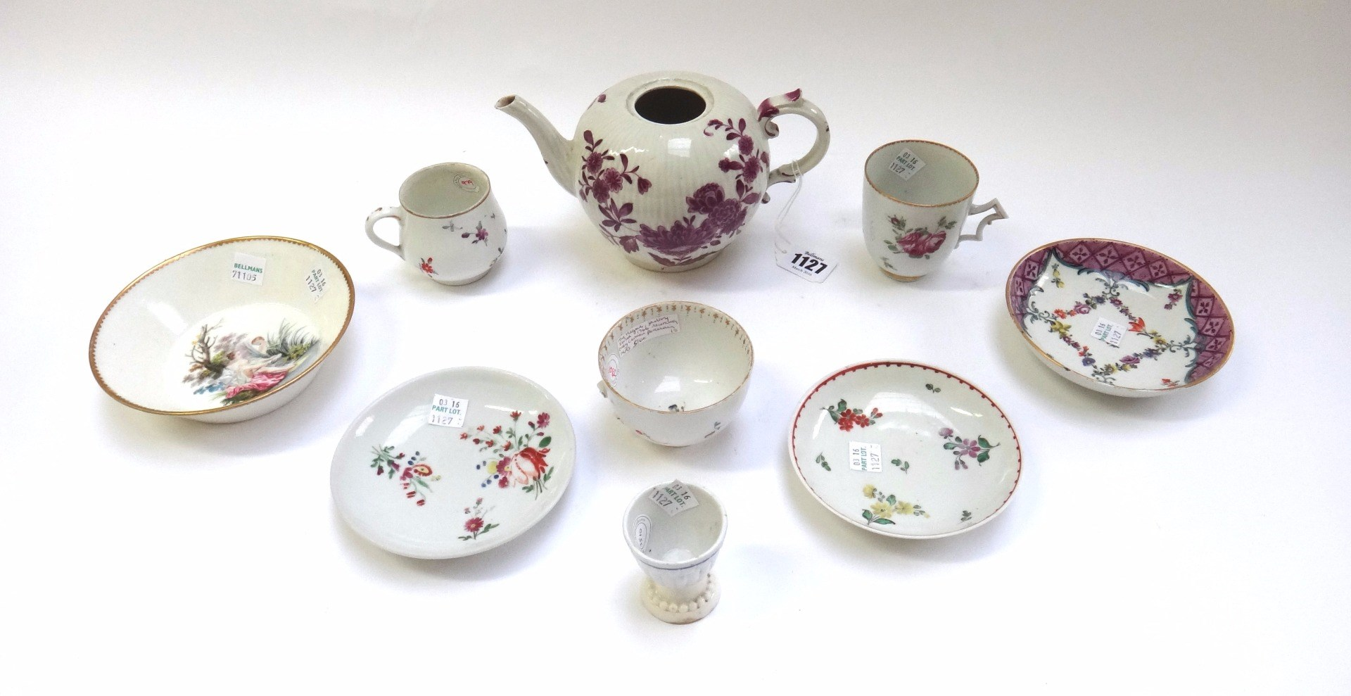 A group of Continental porcelain second half 18th century each