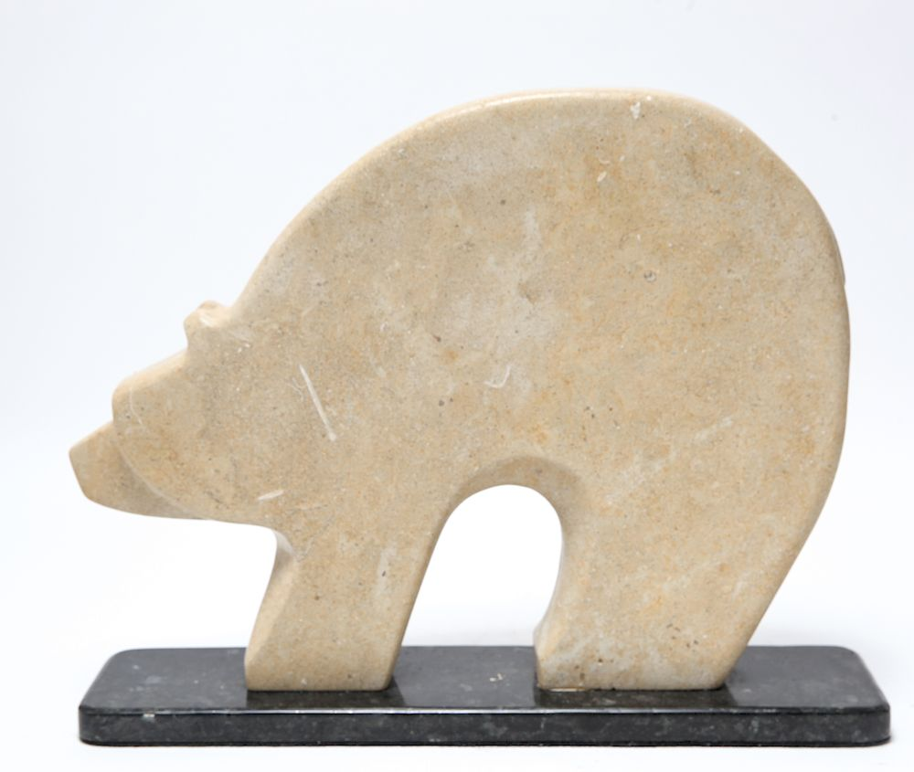 Native American Nitushi Polar Bear Stone Sculpture Kelly Nitushi Byars