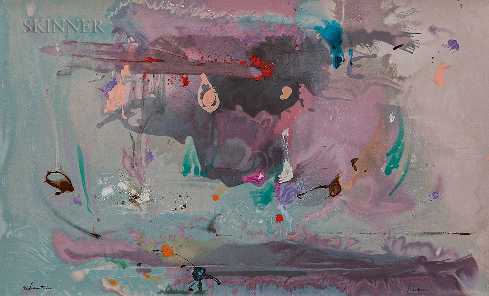 Helen Frankenthaler American 1928 2011 Grey Fireworks Helen Frankenthaler American