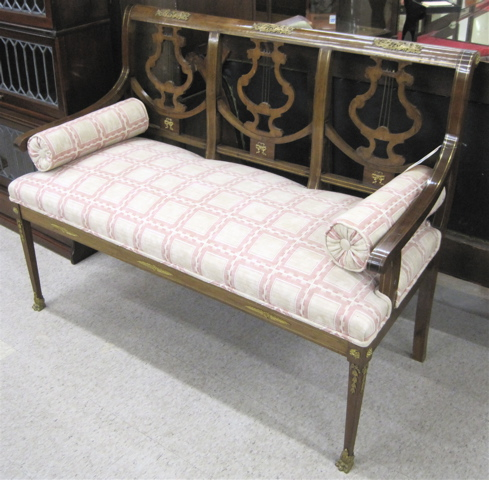 LOUIS XVI STYLE TRIPLE LYRE BACK SETTEE French early 20th