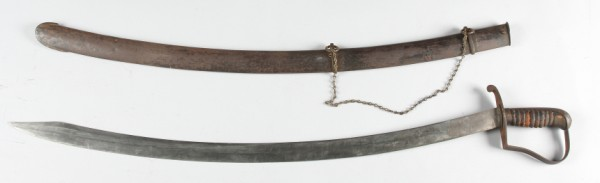 Iron mounted bird head pommel sabre with reverse P guard
