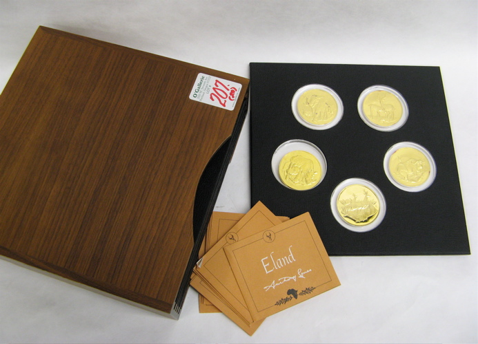 COLLECTION OF TWENTY 24K GOLD PLATED STERLING SILVER MEDALS from