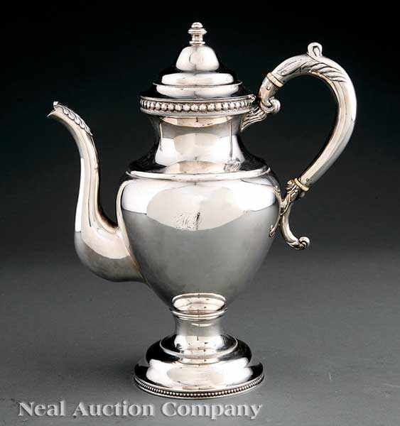 An American Coin Silver Coffee Pot Isaac Speer Chicago wc