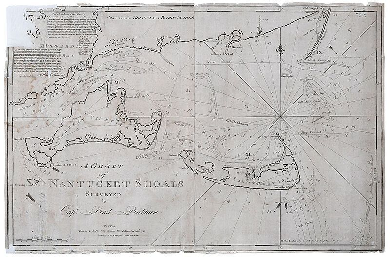 Pinkham A Chart of Nantucket Shoals 1791 Capt Paul Pinkham