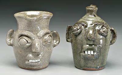 Two B B Craig face vessels both with broken china