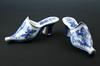 POTTERY SHOES Pair of late 18th early 19th C blue