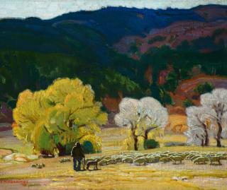E Martin Hennings 1886 1956 Taos Canyonoil on board10 12