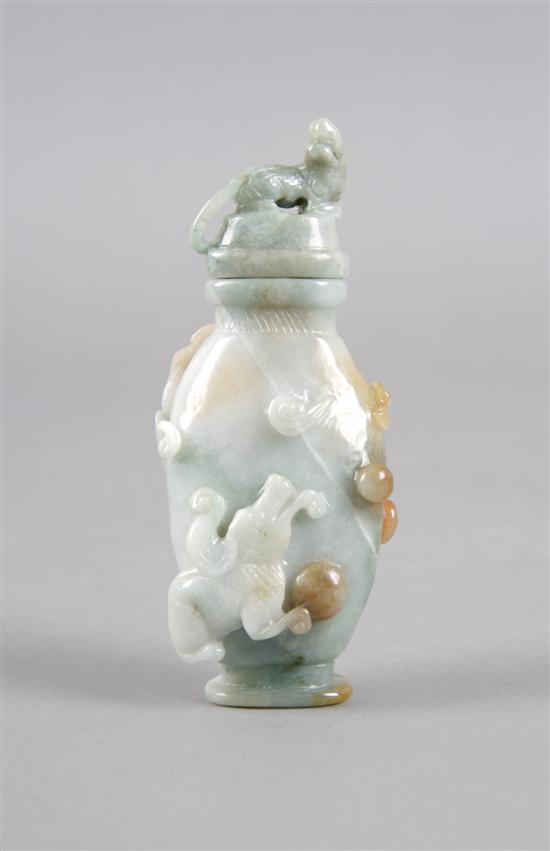 A Chinese Jade Covered Vessel Height 4 1 4 inches