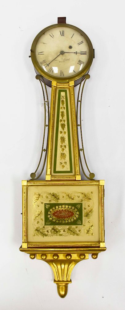 Aaron Willard Gold Gilded Banjo Clock Aaron Willard Gold Gilded