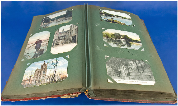 Post Card Album Containing Approx 325 Mostly Topographical Postcards
