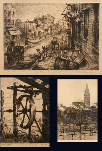 3 PIECE PRINT LOT HARRY SHOKLER FREDERICK WEBER ANN NOONEY