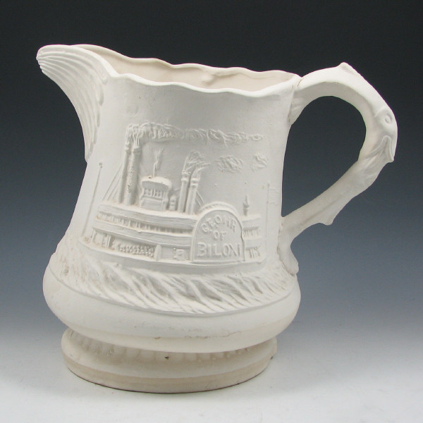 Pitcher proof with steamship design made from an old George
