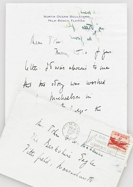KENNEDY JOHN FITZGERALD KENNEDY DEMANDS RETRACTION Autograph Letter Signed Jack