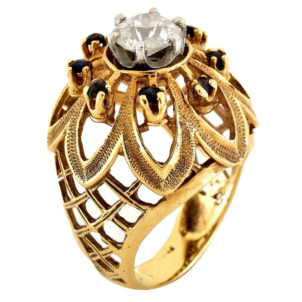 0ct Diamond and 14K Gold Ring Vintage Approx 1 0