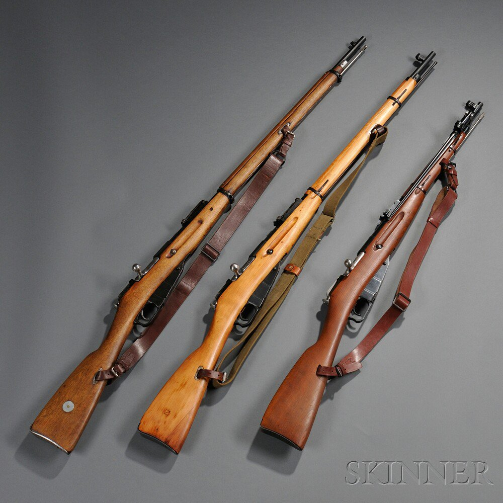 Three Russian Bolt Action Rifles c 20th century a Model