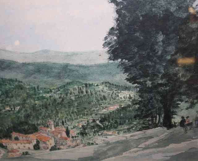 ITALIAN SCHOOL Loppeglia from the Church at Fiano watercolour 9