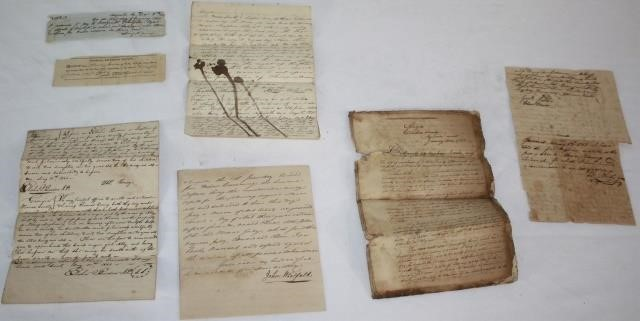 7 PIECE DOCUMENT LOT CA 1788 1848 RELATING TOGEORGIA LOT