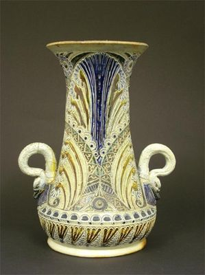 A Martin Brothers stoneware vase by Robert Wallace Martin with