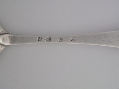 WILLIAM SCOTT II A Hanoverian tablespoon with slender rattails indistinct