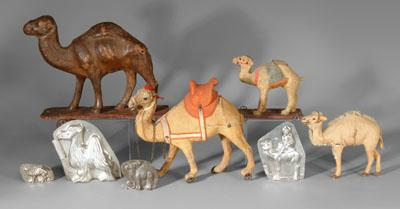 Four camel pull toys four molds four hinged metal camel