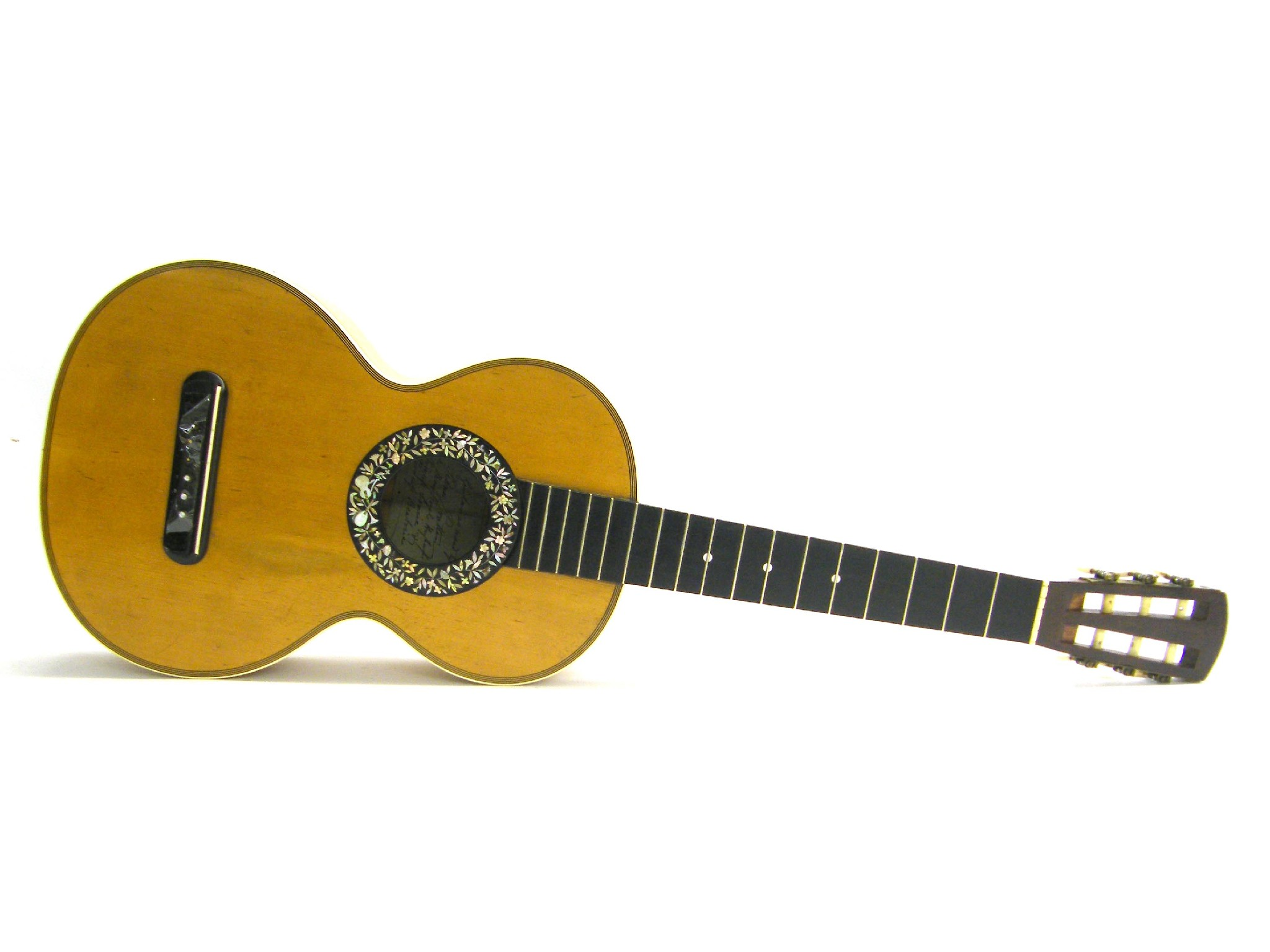 Late 19th century French parlour guitar branded Cherpitel Pecheur a