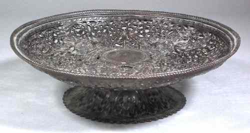 A 19th Century French brown patinated bronze circular tazza cast