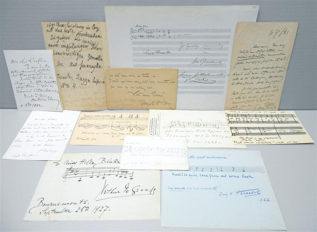 MUSICIANS EUROPEAN Group of 12 items Signed or Signed and