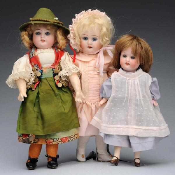 Lot of 3 German Bisque Dolls A M 1894 with