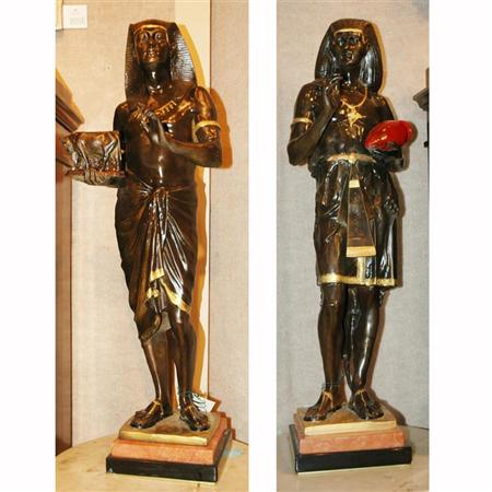 Pair of Gilt Bronze Egyptian Figures Estimate 800 1 200
