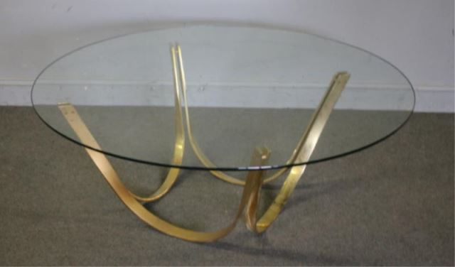 Roger Sprunger for Dunbar Brass Coffee Table Glass top Unmarked