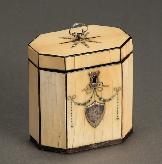George III Inlaid Ivory Tea Caddy Late 18th Century Having