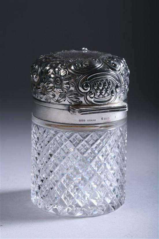 GORHAM STERLING SILVER MOUNTED CRYSTAL VANITY JAR 1894 pattern S825