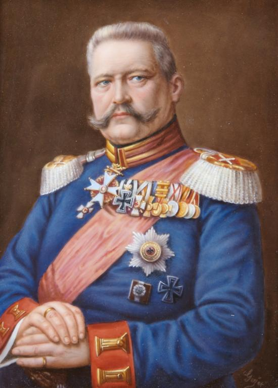 A Berlin K P M Porcelain Plaque A German Officer