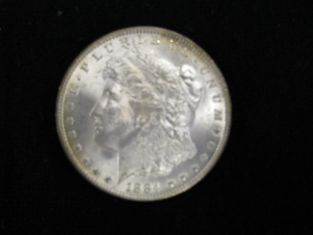 1884 O over O Morgan Silver Dollar uncirculated scarcer variety