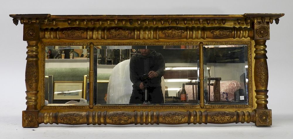 American Federal Acorn Drop Over Mantle Mirror United States Circa