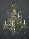 CHANDELIER FIVE ARM VENETIAN STYLE GLASS CHANDELIER ELECTRIC CEILING MOUNTED