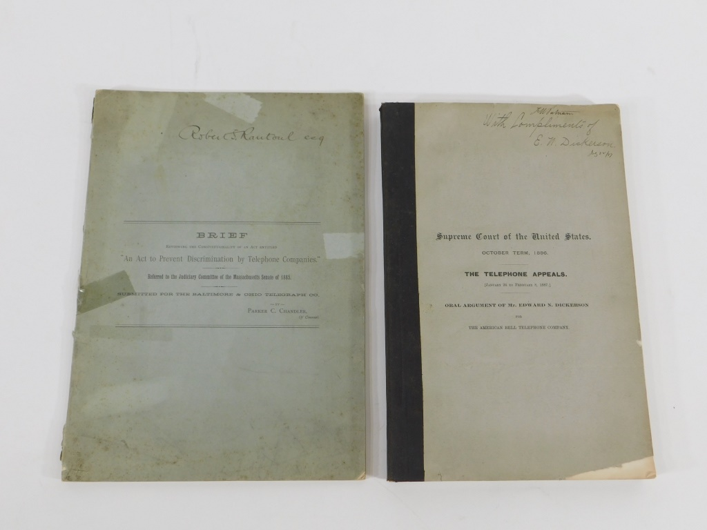 PR EARLY TELEPHONE SUPREME COURT LEGAL BRIEFS United States Circa