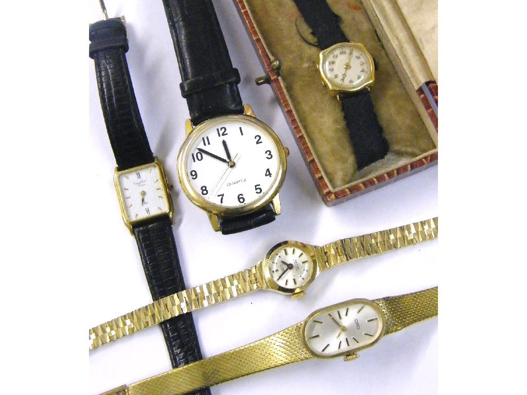 18ct lady s wire lug wristwatch Montine lady s gold