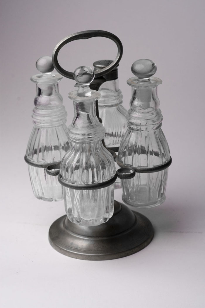 PEWTER CRUET FRAME ISRAEL TRASK 1786 1867 Beverly Massachusetts circa