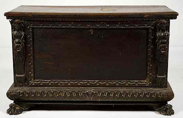Italian Cassone Italian 19th century a cassone in walnut with