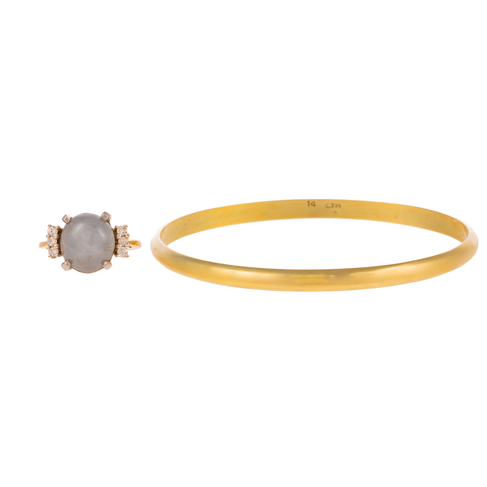 A STAR SAPPHIRE RING BANGLE IN 14K 1 14K yellow