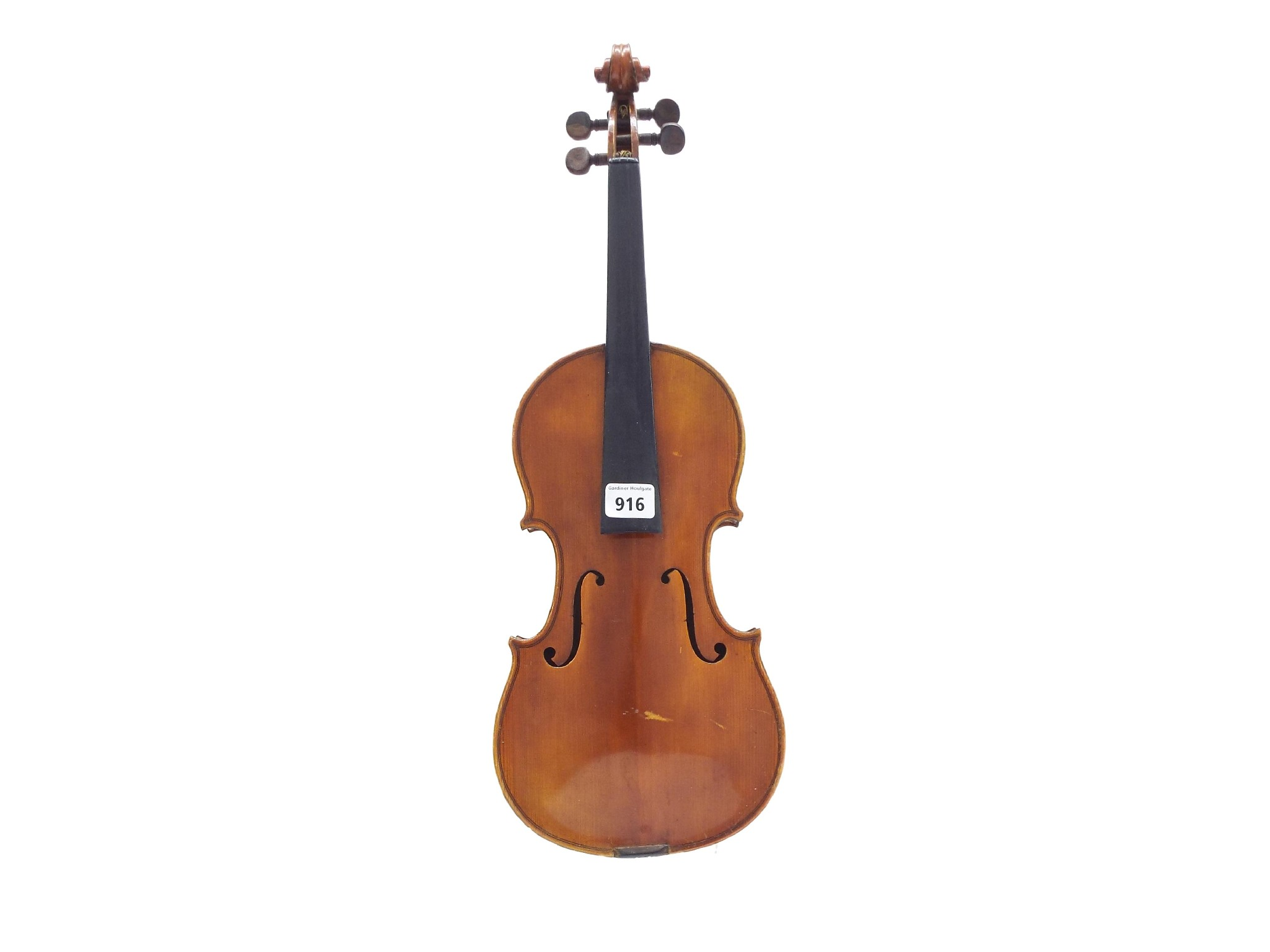Three quarter size violin labelled Breton Brevete also branded on