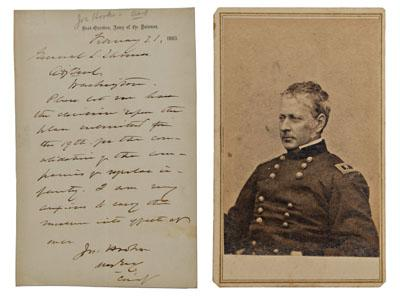 1863 Joseph Hooker autograph letter war date ALS on quot